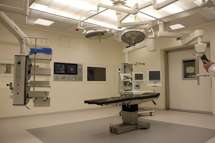 Hospital corridor and nursing station in daily operations